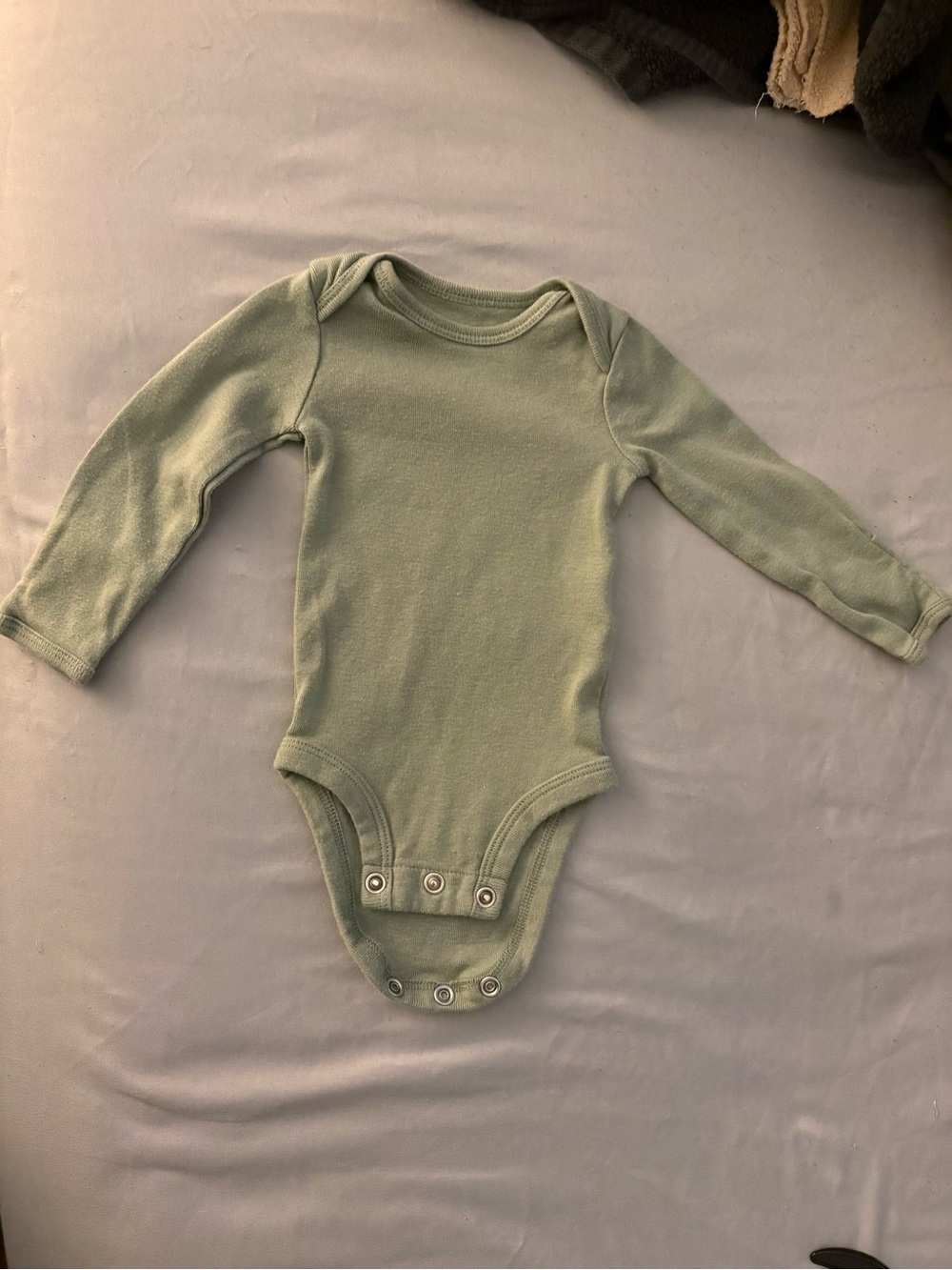 Carter's Long-Sleeve One-Piece Bodysuit in Light Sage